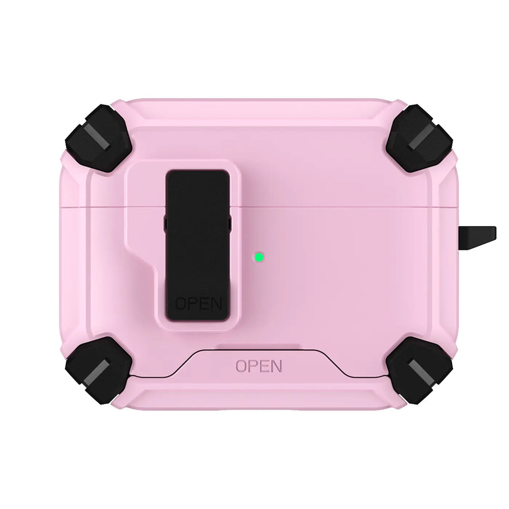 Schutzhülle für AirPods Pro 3 mit stoßfestem Gehäuse, Karabiner und Standfunktion - ideal für Alltag und unterwegs