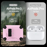 Schutzhülle für AirPods Pro 3 mit stoßfestem Gehäuse, Karabiner und Standfunktion - ideal für Alltag und unterwegs