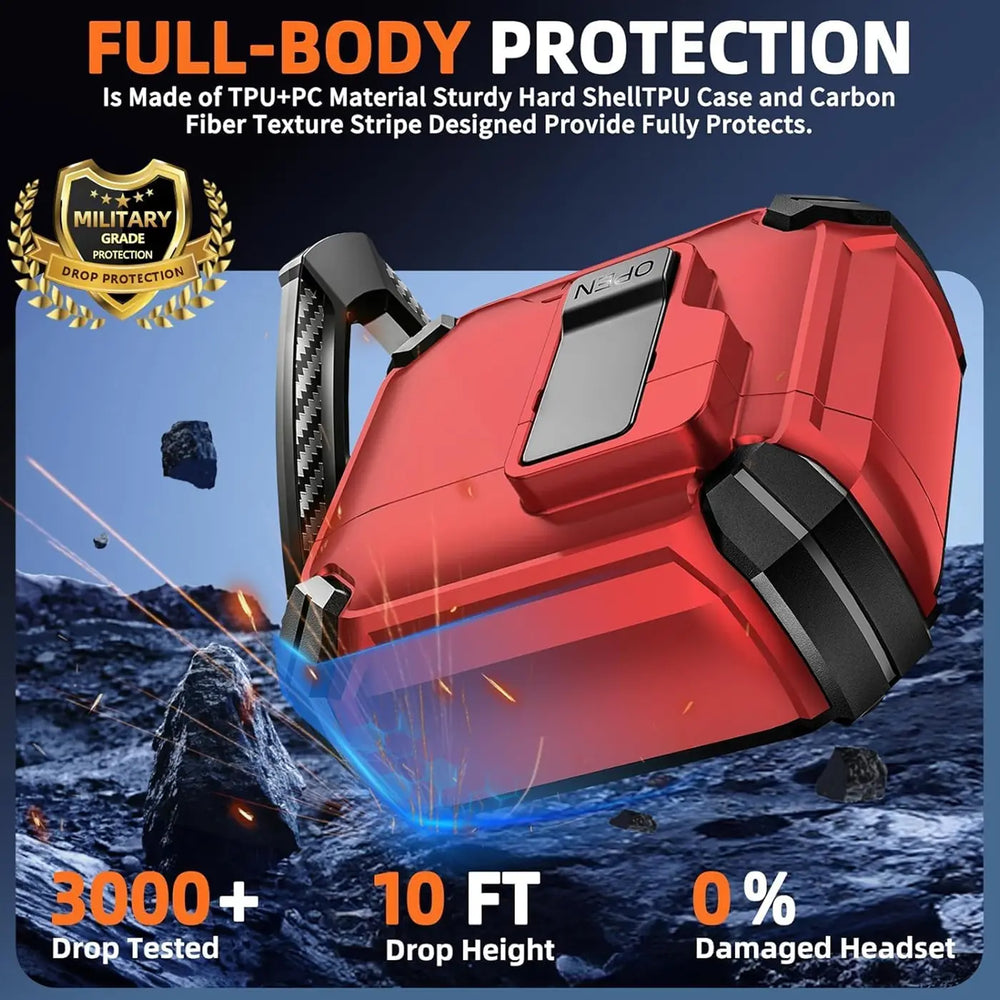 Schutzhülle für AirPods Pro 3 mit stoßfestem Gehäuse, Karabiner und Standfunktion - ideal für Alltag und unterwegs