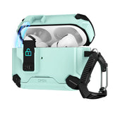 Schutzhülle für AirPods Pro 3 mit stoßfestem Gehäuse, Karabiner und Standfunktion - ideal für Alltag und unterwegs