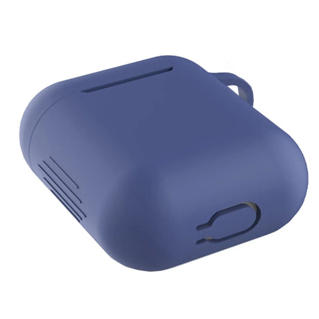 Silikon Schutzhülle für AirPods 1 / 2 mit Soft-Touch Oberfläche, Karabiner und LED-Sichtfenster - ideal für Alltag, Sport und Reisen