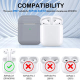 Silikon Schutzhülle für AirPods 1 / 2 mit Soft-Touch Oberfläche, Karabiner und LED-Sichtfenster - ideal für Alltag, Sport und Reisen