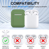 Silikon Schutzhülle für AirPods 1 / 2 mit Soft-Touch Oberfläche, Karabiner und LED-Sichtfenster - ideal für Alltag, Sport und Reisen