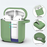 Silikon Schutzhülle für AirPods 1 / 2 mit Soft-Touch Oberfläche, Karabiner und LED-Sichtfenster - ideal für Alltag, Sport und Reisen