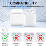 Silikon Schutzhülle für AirPods 1 / 2 mit Soft-Touch Oberfläche, Karabiner und LED-Sichtfenster - ideal für Alltag, Sport und Reisen