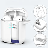 Silikon Schutzhülle für AirPods 1 / 2 mit Soft-Touch Oberfläche, Karabiner und LED-Sichtfenster - ideal für Alltag, Sport und Reisen