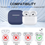 Silikon Schutzhülle für AirPods 3 mit Soft-Touch Oberfläche, Karabiner und LED-Sichtfenster - ideal für Alltag, Sport und Reisen