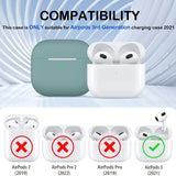 Silikon Schutzhülle für AirPods 3 mit Soft-Touch Oberfläche, Karabiner und LED-Sichtfenster - ideal für Alltag, Sport und Reisen