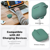 Silikon Schutzhülle für AirPods 3 mit Soft-Touch Oberfläche, Karabiner und LED-Sichtfenster - ideal für Alltag, Sport und Reisen