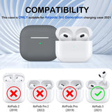 Silikon Schutzhülle für AirPods 3 mit Soft-Touch Oberfläche, Karabiner und LED-Sichtfenster - ideal für Alltag, Sport und Reisen