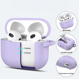 Silikon Schutzhülle für AirPods 3 mit Soft-Touch Oberfläche, Karabiner und LED-Sichtfenster - ideal für Alltag, Sport und Reisen