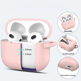 Silikon Schutzhülle für AirPods 3 mit Soft-Touch Oberfläche, Karabiner und LED-Sichtfenster - ideal für Alltag, Sport und Reisen