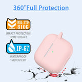 Silikon Schutzhülle für AirPods 3 mit Soft-Touch Oberfläche, Karabiner und LED-Sichtfenster - ideal für Alltag, Sport und Reisen