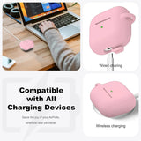 Silikon Schutzhülle für AirPods 3 mit Soft-Touch Oberfläche, Karabiner und LED-Sichtfenster - ideal für Alltag, Sport und Reisen