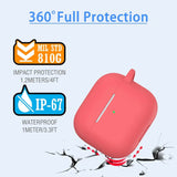 Silikon Schutzhülle für AirPods 3 mit Soft-Touch Oberfläche, Karabiner und LED-Sichtfenster - ideal für Alltag, Sport und Reisen