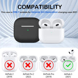 Silikon Schutzhülle für AirPods 3 mit Soft-Touch Oberfläche, Karabiner und LED-Sichtfenster - ideal für Alltag, Sport und Reisen