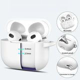 Silikon Schutzhülle für AirPods 3 mit Soft-Touch Oberfläche, Karabiner und LED-Sichtfenster - ideal für Alltag, Sport und Reisen