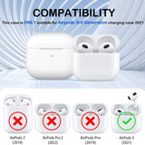 Silikon Schutzhülle für AirPods 3 mit Soft-Touch Oberfläche, Karabiner und LED-Sichtfenster - ideal für Alltag, Sport und Reisen