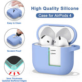 Silikon Schutzhülle für AirPods 4 mit Soft-Touch Oberfläche, Karabiner und LED-Sichtfenster - ideal für Alltag, Sport und Reisen