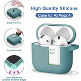 Silikon Schutzhülle für AirPods 4 mit Soft-Touch Oberfläche, Karabiner und LED-Sichtfenster - ideal für Alltag, Sport und Reisen