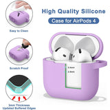 Silikon Schutzhülle für AirPods 4 mit Soft-Touch Oberfläche, Karabiner und LED-Sichtfenster - ideal für Alltag, Sport und Reisen