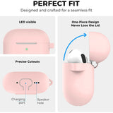 Silikon Schutzhülle für AirPods 4 mit Soft-Touch Oberfläche, Karabiner und LED-Sichtfenster - ideal für Alltag, Sport und Reisen