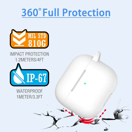 Silikon Schutzhülle für AirPods 4 mit Soft-Touch Oberfläche, Karabiner und LED-Sichtfenster - ideal für Alltag, Sport und Reisen