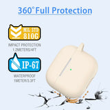 Silikon Schutzhülle für AirPods Pro 1 mit Soft-Touch Oberfläche, Karabiner und LED-Sichtfenster - ideal für Alltag, Sport und Reisen