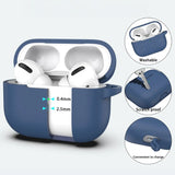 Silikon Schutzhülle für AirPods Pro 1 mit Soft-Touch Oberfläche, Karabiner und LED-Sichtfenster - ideal für Alltag, Sport und Reisen