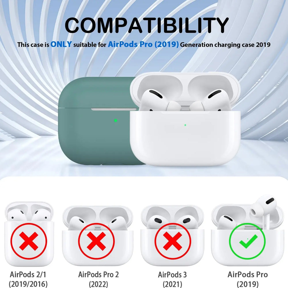 Silikon Schutzhülle für AirPods Pro 1 mit Soft-Touch Oberfläche, Karabiner und LED-Sichtfenster - ideal für Alltag, Sport und Reisen