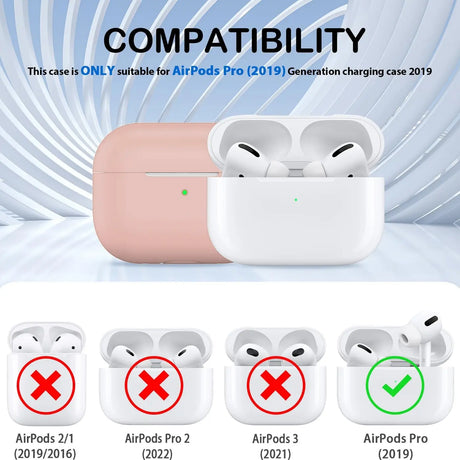 Silikon Schutzhülle für AirPods Pro 1 mit Soft-Touch Oberfläche, Karabiner und LED-Sichtfenster - ideal für Alltag, Sport und Reisen