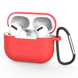 Silikon Schutzhülle für AirPods Pro 1 mit Soft-Touch Oberfläche, Karabiner und LED-Sichtfenster - ideal für Alltag, Sport und Reisen