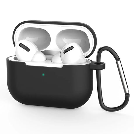 Silikon Schutzhülle für AirPods Pro 1 mit Soft-Touch Oberfläche, Karabiner und LED-Sichtfenster - ideal für Alltag, Sport und Reisen