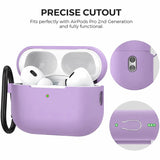 Silikon Schutzhülle für AirPods Pro 2 mit Soft-Touch Oberfläche, Karabiner und LED-Sichtfenster - ideal für Alltag, Sport und Reisen