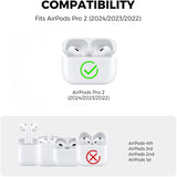 Silikon Schutzhülle für AirPods Pro 2 mit Soft-Touch Oberfläche, Karabiner und LED-Sichtfenster - ideal für Alltag, Sport und Reisen