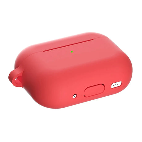 Silikon Schutzhülle für AirPods Pro 2 mit Soft-Touch Oberfläche, Karabiner und LED-Sichtfenster - ideal für Alltag, Sport und Reisen