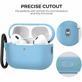 Silikon Schutzhülle für AirPods Pro 3 mit Soft-Touch Oberfläche, Karabiner und LED-Sichtfenster - ideal für Alltag, Sport und Reisen