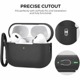Silikon Schutzhülle für AirPods Pro 3 mit Soft-Touch Oberfläche, Karabiner und LED-Sichtfenster - ideal für Alltag, Sport und Reisen