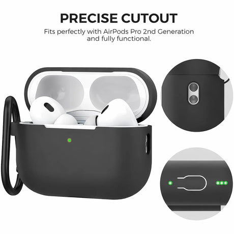 Silikon Schutzhülle für AirPods Pro 3 mit Soft-Touch Oberfläche, Karabiner und LED-Sichtfenster - ideal für Alltag, Sport und Reisen