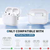 Silikon Schutzhülle für AirPods Pro 3 mit Soft-Touch Oberfläche, Karabiner und LED-Sichtfenster - ideal für Alltag, Sport und Reisen
