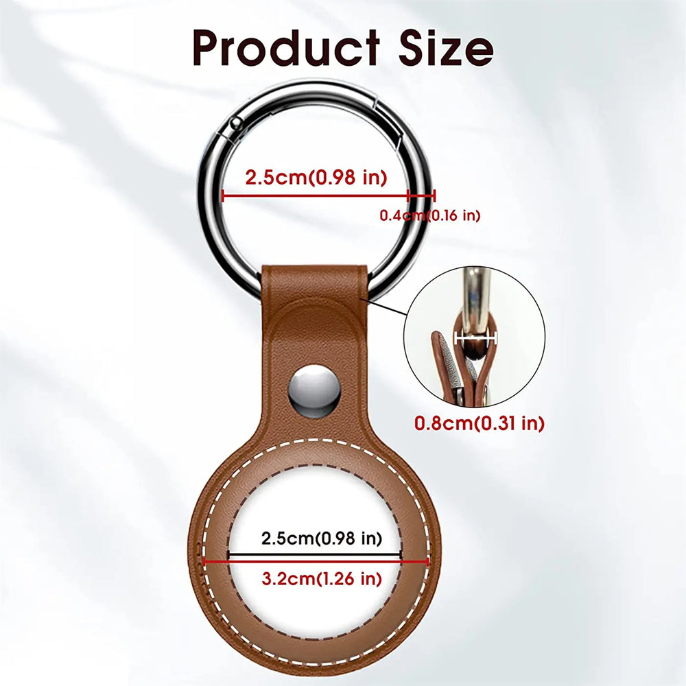 Hülle für Airtag aus Kunstleder mit Karabinerhaken – ideal für Schlüssel & Taschen