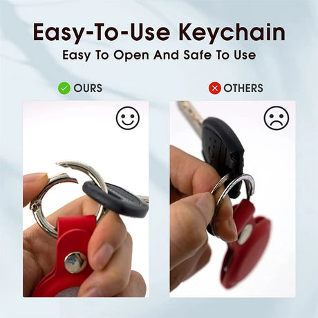 Hülle für Airtag aus Kunstleder mit Karabinerhaken – ideal für Schlüssel & Taschen