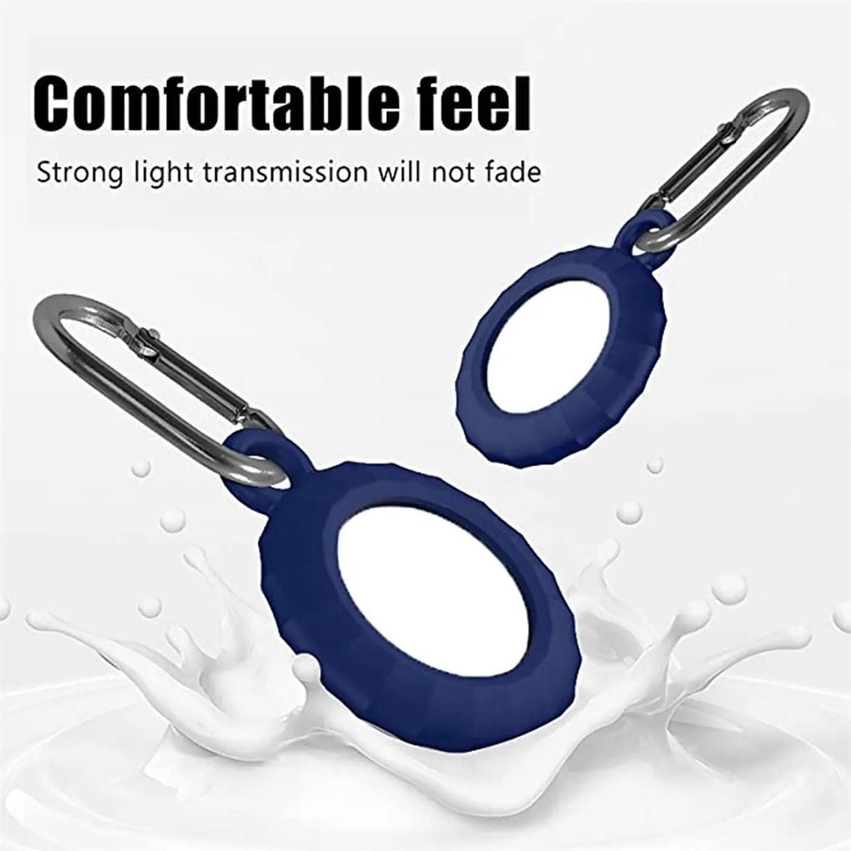 Silikon-Tag-Case mit Öse und Karabinerhaken – Schutz für deinen Air Tag.