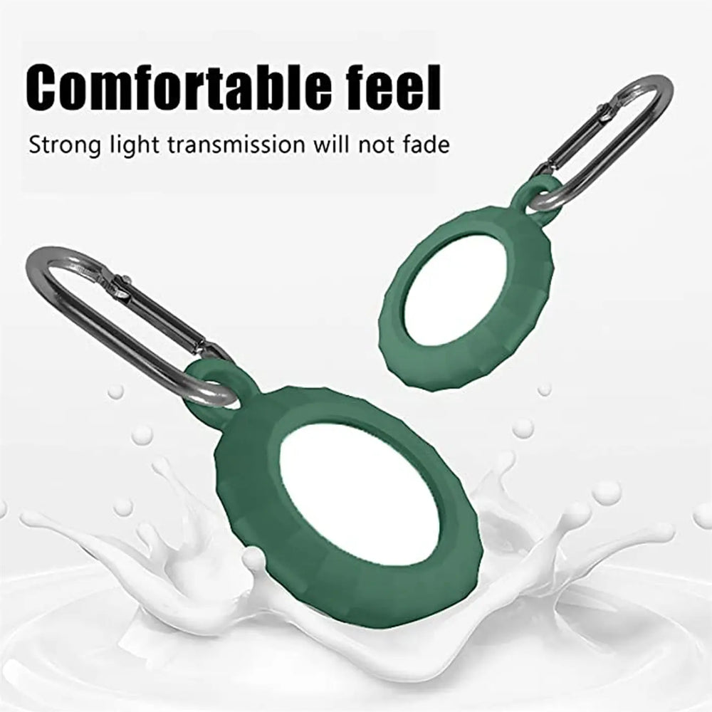 Silikon-Tag-Case mit Öse und Karabinerhaken – Schutz für deinen Air Tag.