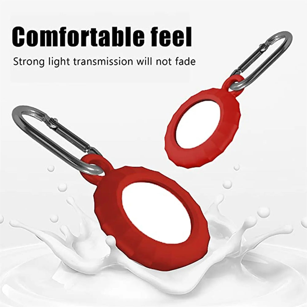 Silikon-Tag-Case mit Öse und Karabinerhaken – Schutz für deinen Air Tag.