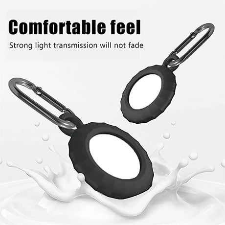 Silikon-Tag-Case mit Öse und Karabinerhaken – Schutz für deinen Air Tag.