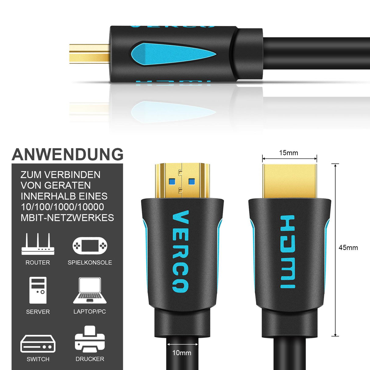HDMI 2.0 Kabel - HD-110B - 2M - Schwarz