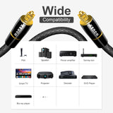 Toslink Kabel Nylon DTS - TLK-66F - 2M - Schwarz