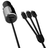 Dudao KFZ Ladegerät R5ProN Schwarz mit festem 3in1 Ladekabel