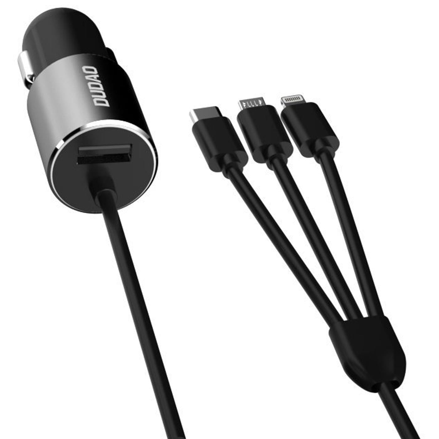 Kfz Ladegerät mit 3in1 Kabel – USB-A Ladeport